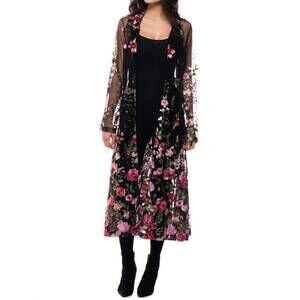 NEW ADORE embroidered mesh duster jacket in midnight bloom